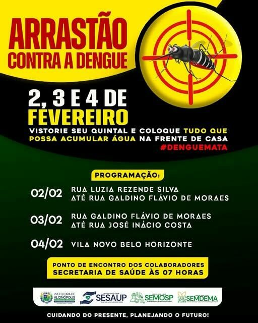 Imagem de compartilhamento para o artigo Arrastão contra a dengue mobiliza Prefeitura e população em Alcinópolis da MS Todo dia